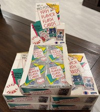 5 Boxes of 1991 Pacific NFL Pro Football Player Flash Cards Box 36 Sealed Packs