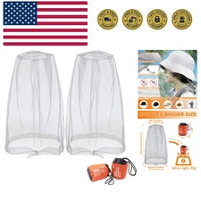 Portable Mosquito Head Netting with Storage Bags - Perfect for Hiking, Camping