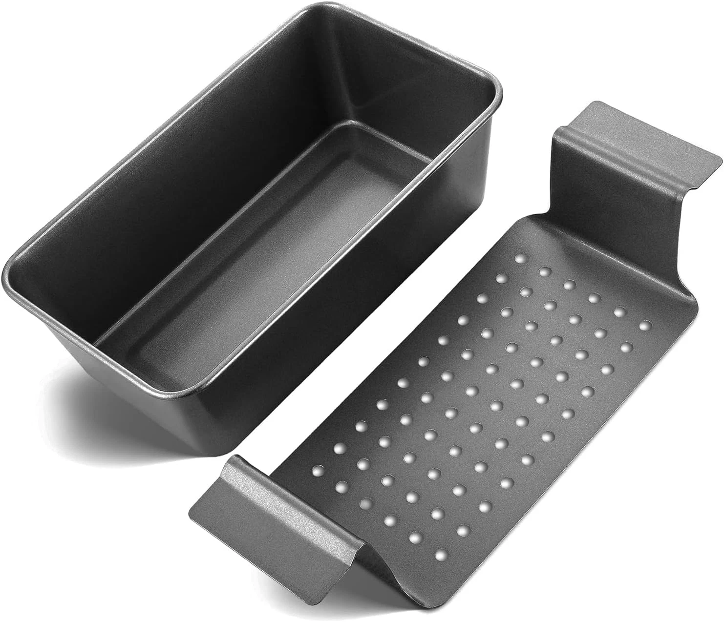 Meatloaf Pan with Drain Tray, 9 X 5 Inches Loaf Pans with Insert, Nonstick Meat