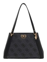 Guess Karnilla Logo Girlfriend Carryall Schultertasche Coal Logo Dunkelgrau
