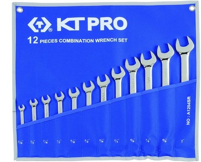 KT PRO TOOLS A1204SR Combination 12 Piece Wrench Set 5/16''-1'' SAE