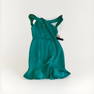 19Cooper NWT Royal Emerald Green Lace Back Cocktail Dress Holiday Party M