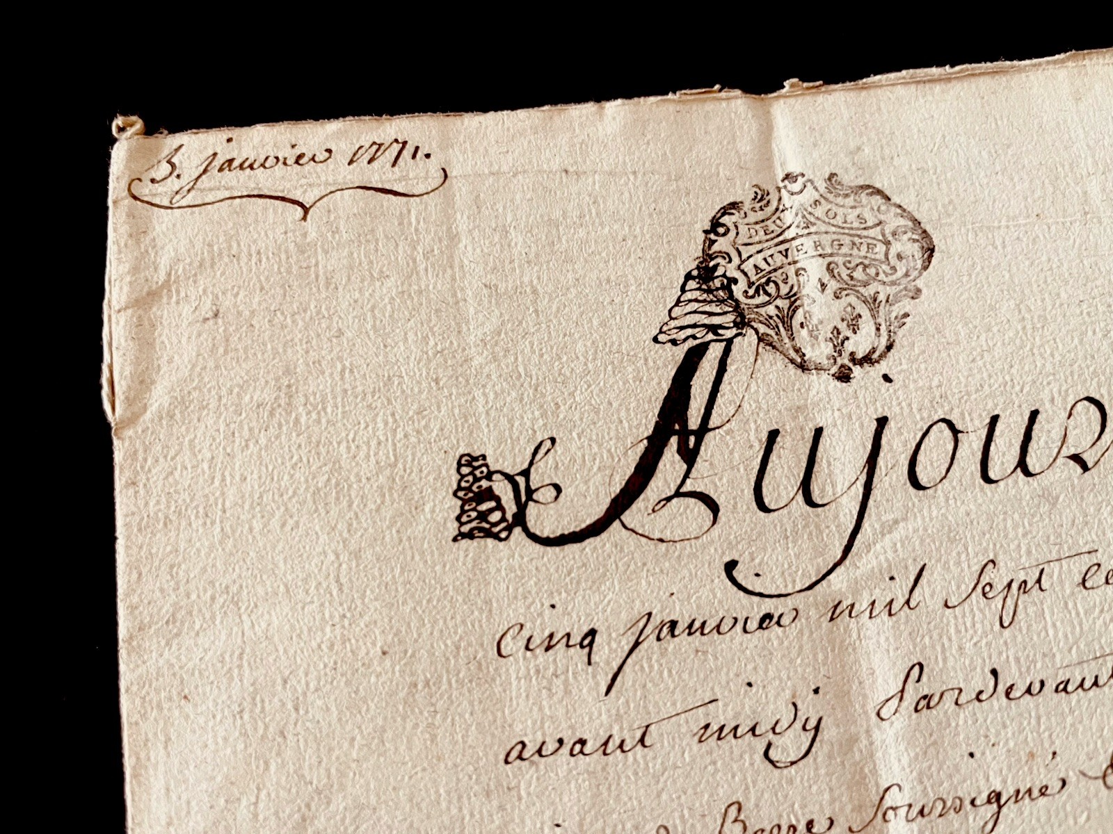 Beige Script Paper Antique Paper Manuscript from 1771 | eBay