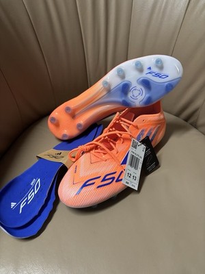 New Adidas F50 Elite AG Soccer Cleats Beam Orange Blue JH7637 Mens Size 12