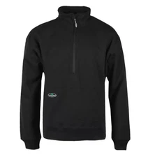 Arborwear Cotton Double Thick Half Zip Sweatshirt Size Medium Black 