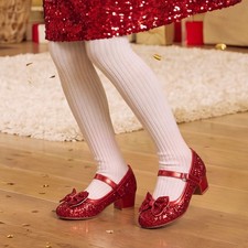 Girls Glitter Heels Mary Jane Dress Shoes Flower Girl Princess Wedding