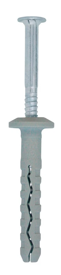 TASSELLI DA 8X80 IN NYLON CON BORDO PIATTO E VITE ZINCATA PREMONTATA CF 150 PZ - Immagine 2 di 4