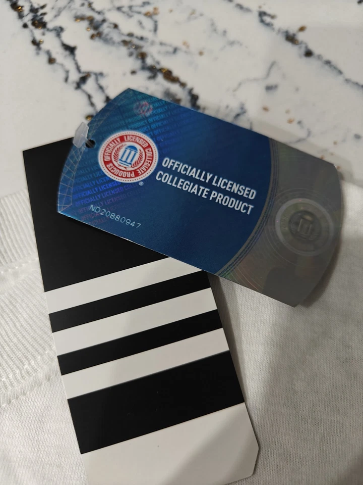 Новый Adidas Нотр-Дам длинным рукавом рубашка размер XL белый борьбы ирландский зеленый Y2K - Изображение 3 из 4