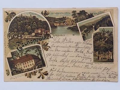 Postcard greeting from the Zschopau Valley - Lichtenwalde - Erzgebirge - Niederwiesa - 1899