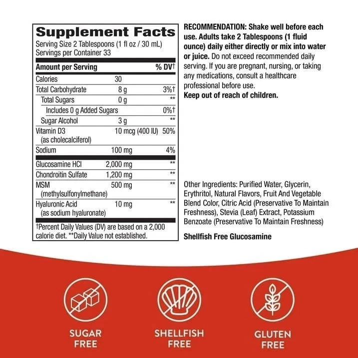 3 Pack - Nature's Way Joint Movement Glucosamine Liquid, 33.8 fl. oz. - Image 3 of 4