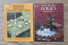 (2) Dover Needlework Crochet Pattern Book Lot