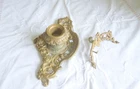Antique Brass Curtain Pole Bracket? Or Candle Holder?