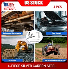 USGrease Gun Accessory Kit 90 Degree Coupler Adapter Needle Tips Dispenser Steel