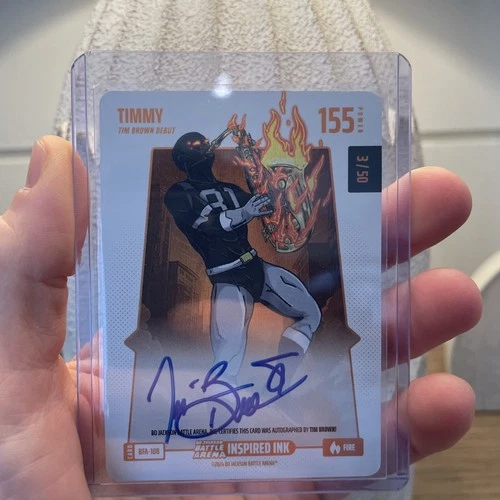 2024 Battle Arena Bo Jackson Tim Brown Inspired Ink Battlefoil Fire Auto #3/50