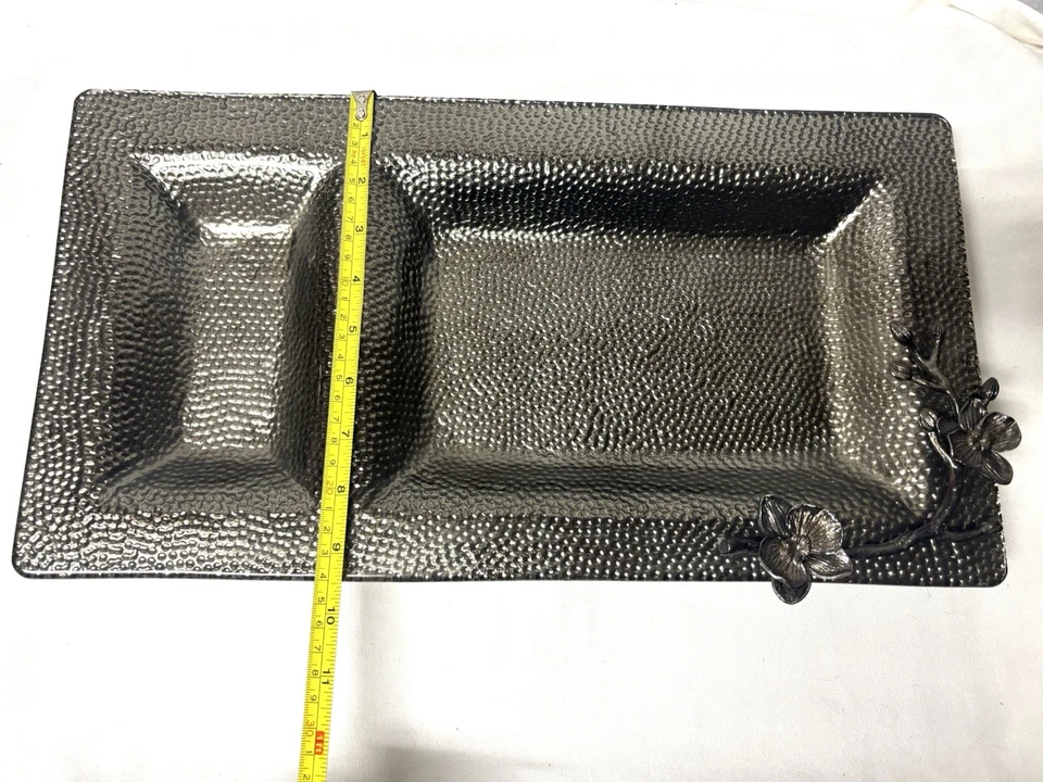 Bandeja para servir Michael Aram Black Orchid 2 compartimentos, entretenimiento navideño  Foto 3 de 4