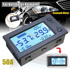Coulombmeter Voltmeter Amperemeter DC300V 50A Digital Wattmeter Power w/Shunt
