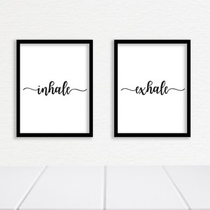 Inhale Exhale Bedroom Quotes Poster Set 2 Print Wall Art Home Gift Framed Decor Ebay