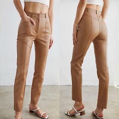 Aritzia Wilfred Rebel High Waisted Vegan Leather Pants Camel Aritzia Wilfred Rebel High Waisted Vegan Leather Pants Camel