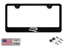 custom Reflective 100% Black Stainless Steel License Plate Frame fit VW Golf R