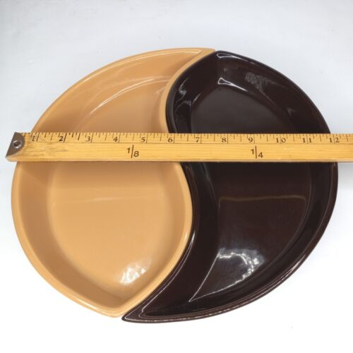 Yin Yang Zen Moca Carmelo Cerámica Snack Servir Cuencos 12 Pulgadas Juego de Cuencos Marrón Tostado - Imagen 6 de 6