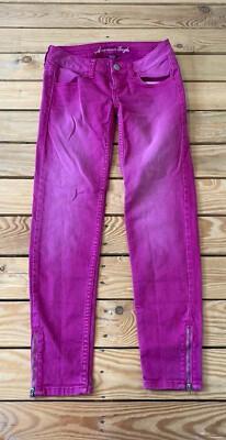 American eagle women s ankle zip jegging jeans size 00 pink L8