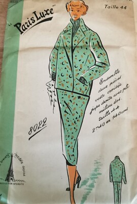 Patron D'Époque Vintage Paris Luxe Pour Veste Canadienne - Taille 44, Scellé, Jamais Utilisé