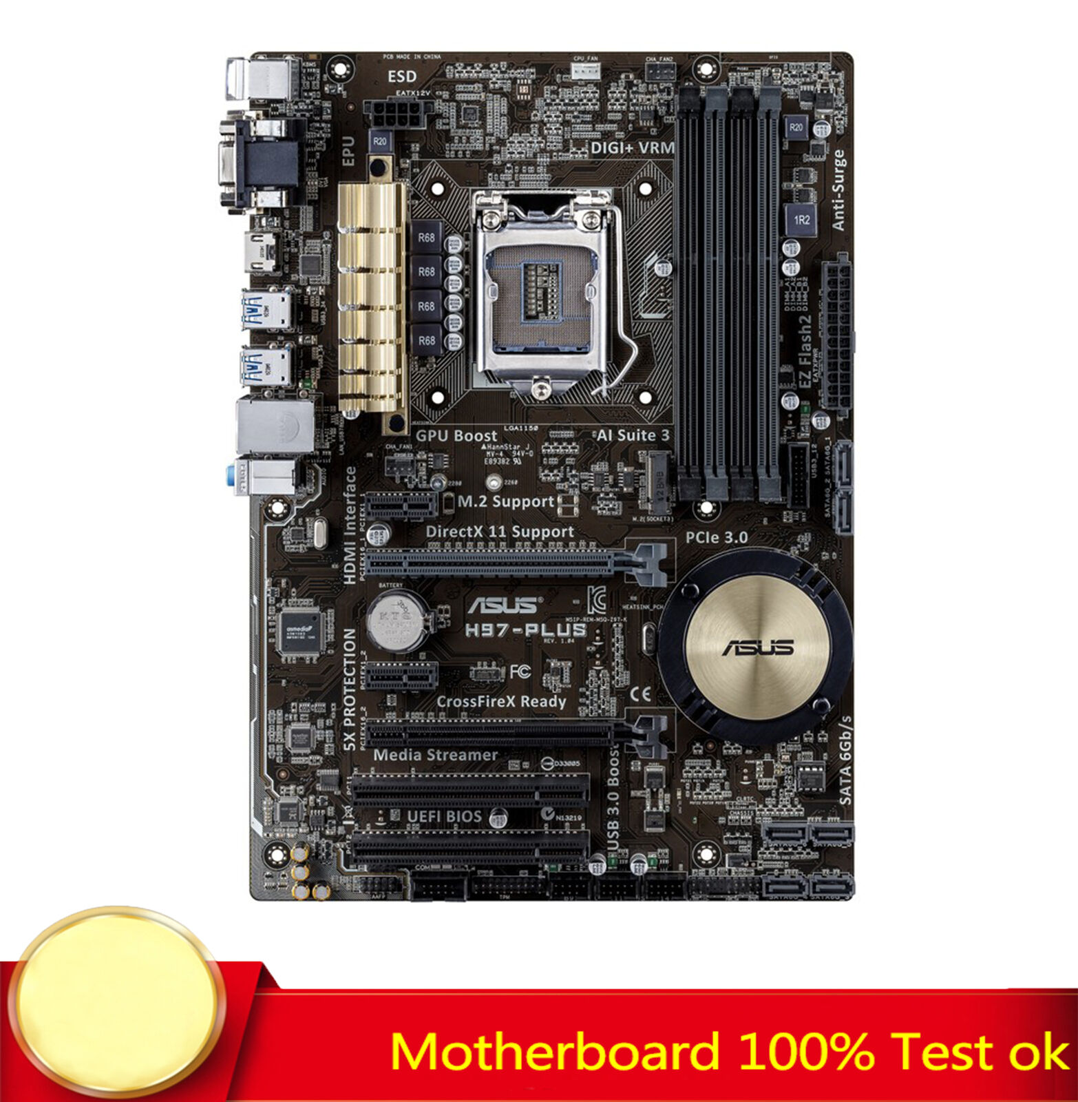 FOR ASUS H97-PLUS Motherboard Supports 4770 4790K LGA1150 DDR3 100