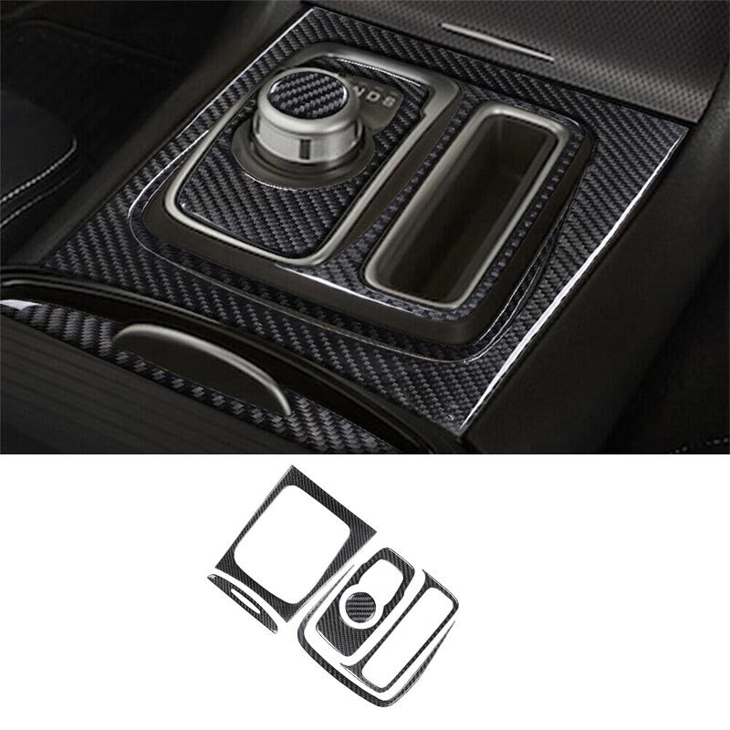 Car Interior Gear Shift Kit Carbon Fiber Cover Trim For Chrysler 300 2015-2022