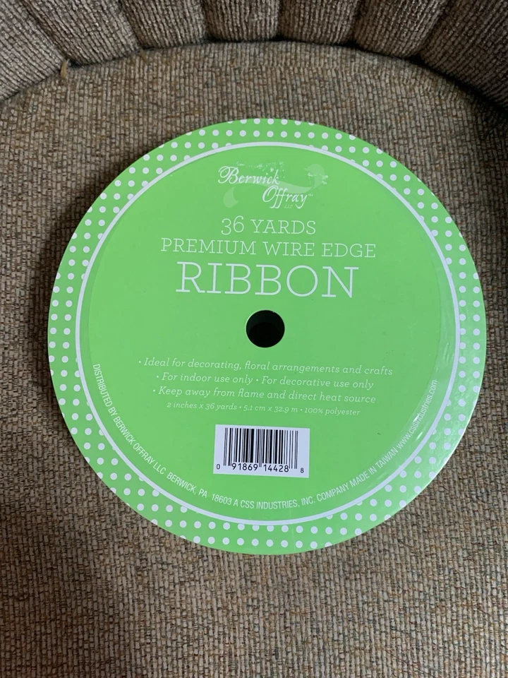 Berwick Offray Teal Iridescent Premium Wired Edge Ribbon 2" Wide x 36 Yd New - Image 2 of 4