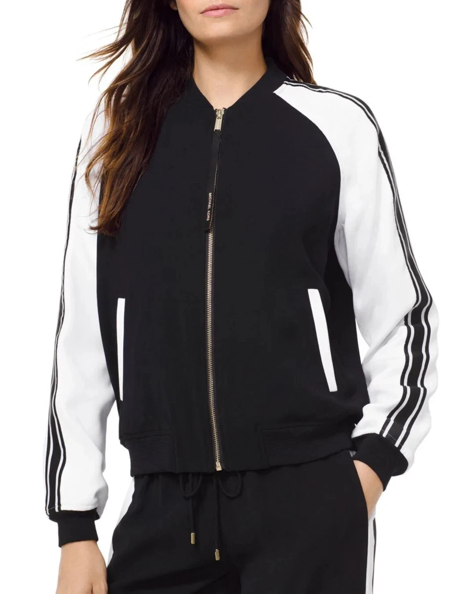 175 Michael Kors Black and White Bomber Jacket XXS eBay