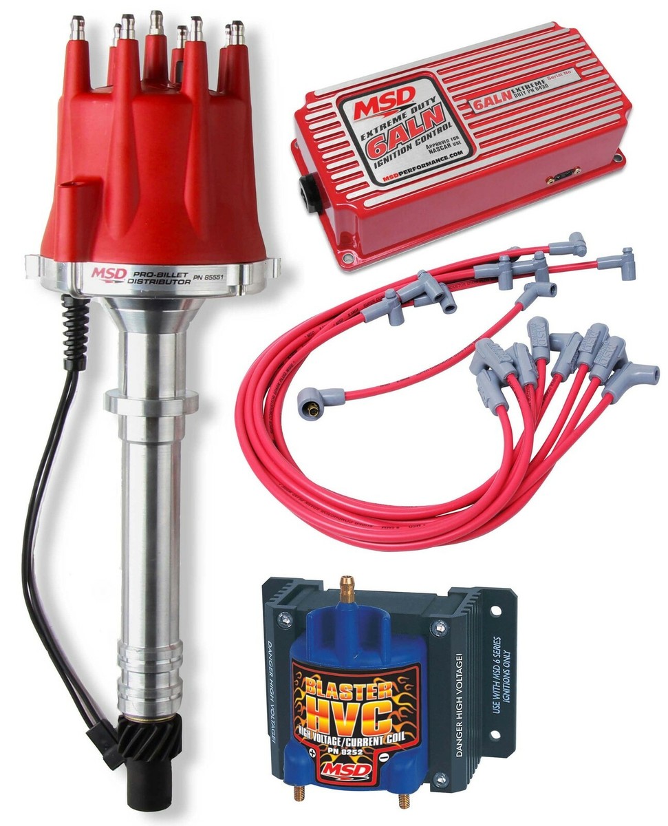 MSD CIRCLE TRACK RACING IGNITION KIT,6ALN BOX,SPARK PLUG WIRES