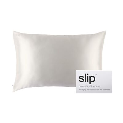Queen 20x30 Inch White Silk Pillowcase Anti Aging and Bedhead Prevention