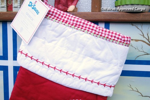 POTTERY BARN KIDS GRINCH QUILTED CHRISTMAS STOCKING -NWT- HELP ME! I’M FEELING! - Picture 4 of 9