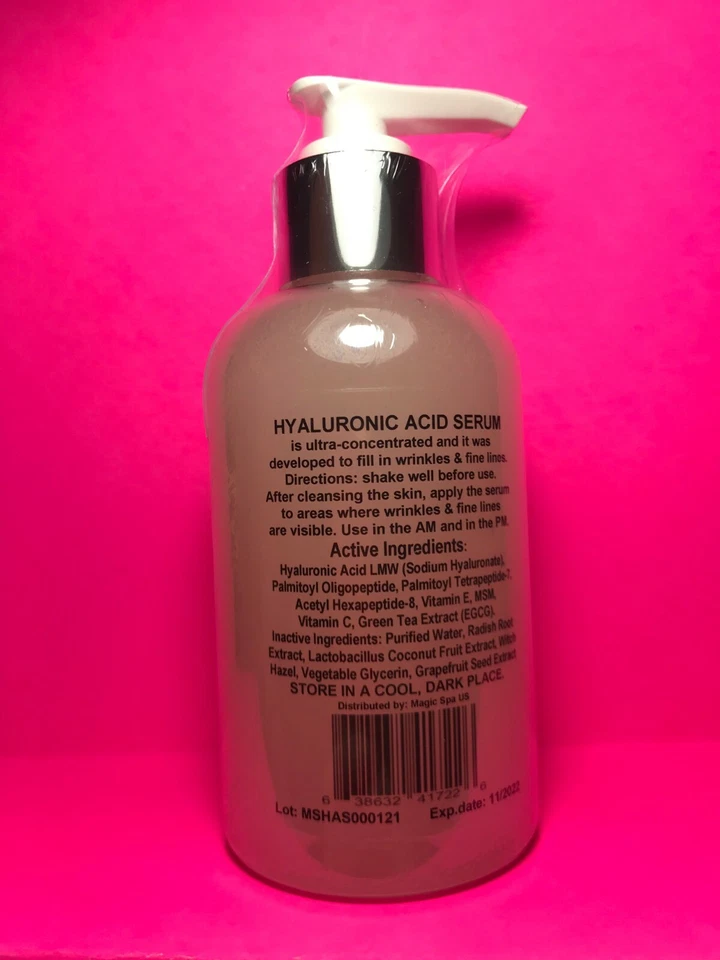 Suero de ácido hialurónico 100 % puro relleno antiarrugas péptidos Matrixyl 6 oz Foto 2 de 3