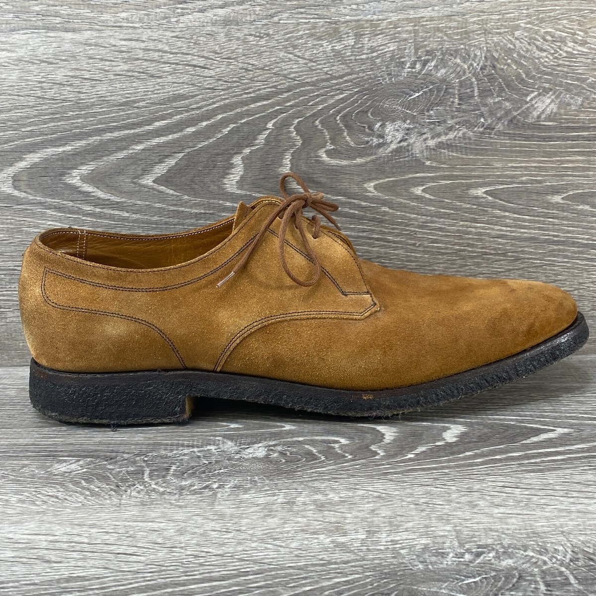 VTG Churches Royal Tweed By Cheaney of England Brown Suede Oxford Shoes Mens 12