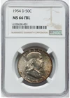 1954 D NGC MS66FBL Full Bell Lines Franklin Half Dollar