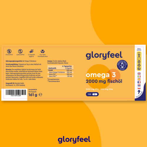 Omega 3 - Hochdosiert mit 2000mg Fischöl, 1000mg EPA & 500mg DHA - In TG-Form - Bild 8 von 9