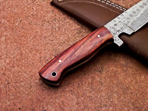 CUSTOM HANDMADE DAMASCUS STEEL BLADE, CAMPING HUNTING KNIFE, SKINNING KNIFE 9852 - Picture 9 of 9