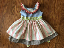 Sweet Honey Dress Made In USA 100% Cotton Ruffle Layered size 2T