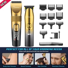 Hatteker Electric Hair Trimmer Clippers Professional Hair Cutting Machine Golden