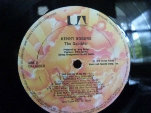 VTG 1978 Kenny Rogers the GAMBLER LP Record & POSTER in Shrink UA-LA934-H - Picture 7 of 9