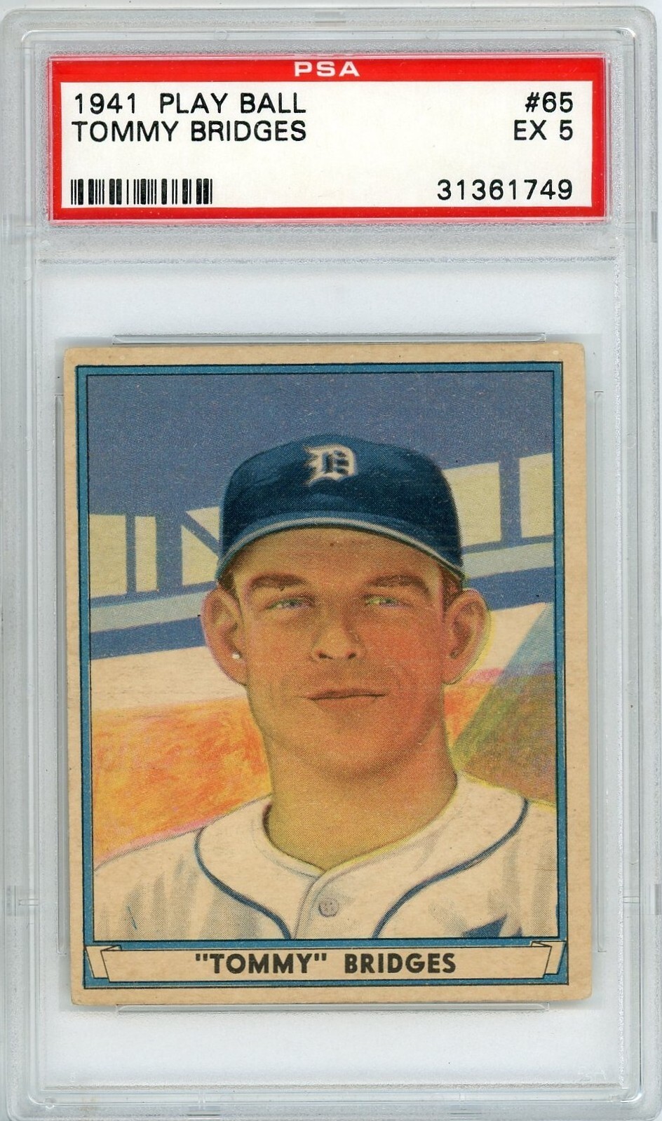 1941 Play Ball Tommy Bridges #65 PSA 5 P1391