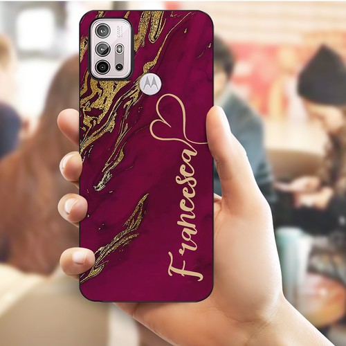 Case Personalised For Motorola E14 G54 G14 G85 G24 Marble Textured Phone Cover - Picture 73 of 96