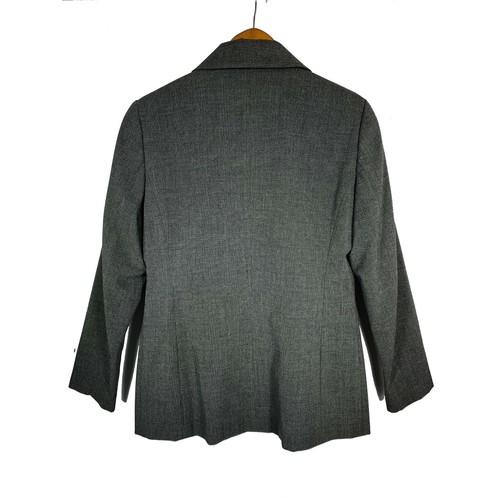Axcess Liz Claiborne Jacket Womens size Petite 4 Grey Check V-Neck Fitted Blazer - Picture 2 of 7