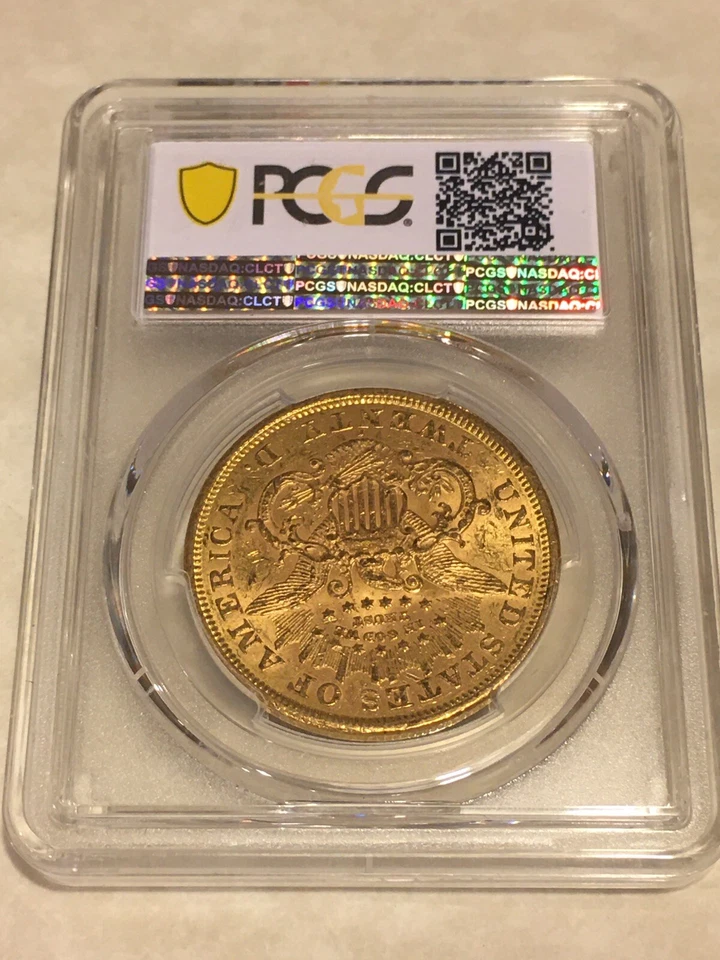 1868-S $20 PCGS AU53 Liberty Double Eagle Gold Coin good strike - Image 2 of 2