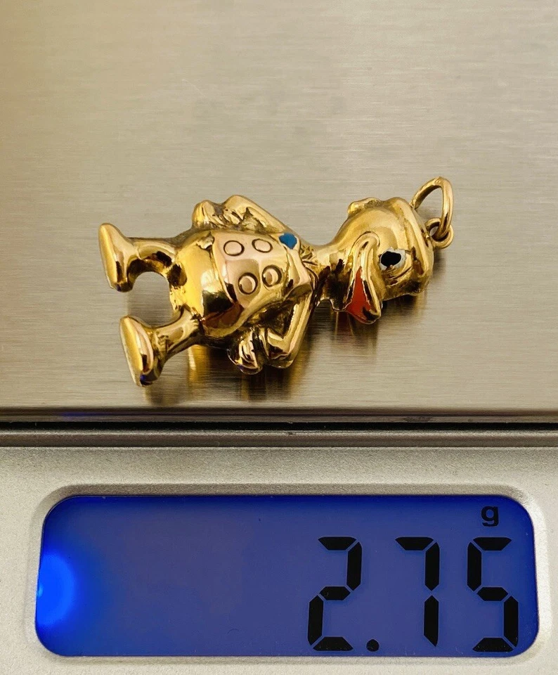 Vintage Georg Jensen 9k 9ct Gold Donald Duck Pendant Charm London 1975, Rare - Image 3 of 4