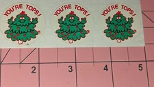 vintage Scratch N Sniff Stickers Trend matte Christmas Tree You're Tops Lot Of 3