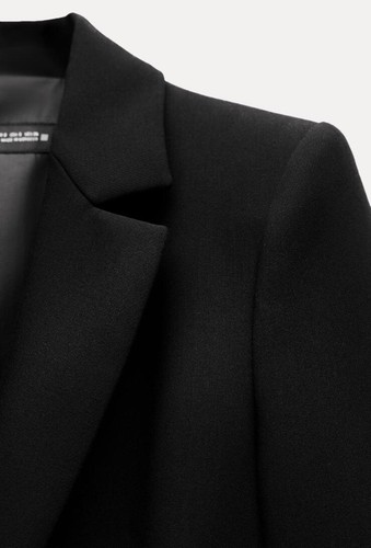 ZARA NEW WOMAN FITTED TAILORED BLAZER JACKET Black And Matching Trousers Size S - Picture 7 of 7