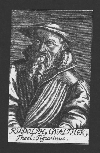 1680 - Rudolf Gwalther Theologe Priest Zurich Switzerland Copperplate Portrait - Picture 1 of 1