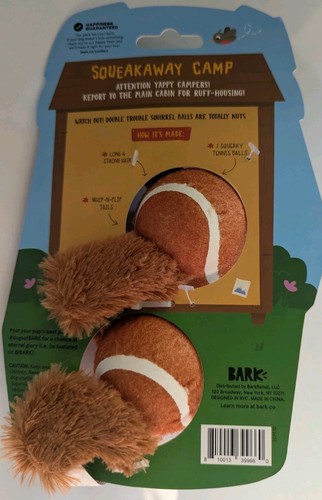 Nuovo Giocattolo per Cani Doppio Problema Scoiattolo Palline Bark Box S-M Coda Cigolante Recupero - Foto 2 di 3